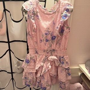 Love Shack Fancy Pink Floral Dress